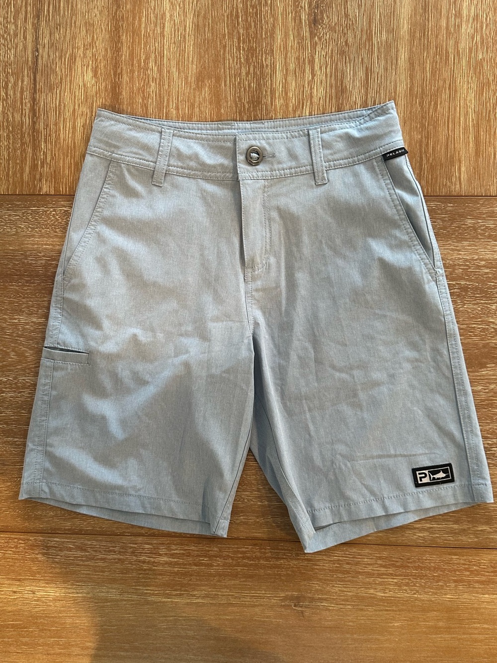 Pelagic Light Blue Boys’ Stretch Hybrid Shorts